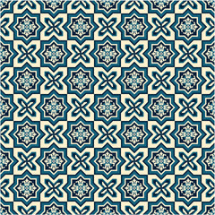Moroccan ceramic, lisbon azulejo, mexican talavera, italian sicily, spanish majolica, turkish, mediterranean texture design. Portuguese tile pattern vector seamless with mosaic arabesque ornaments. 