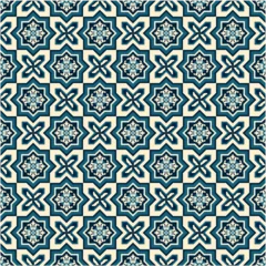 Cercles muraux Portugal carreaux de céramique Moroccan ceramic, lisbon azulejo, mexican talavera, italian sicily, spanish majolica, turkish, mediterranean texture design. Portuguese tile pattern vector seamless with mosaic arabesque ornaments. 