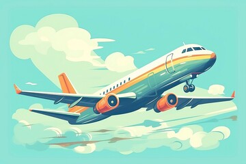 Illustrative View of Aeroplane. illustration. Generatiive AI