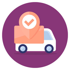 shipping, delivery van icon, flat 