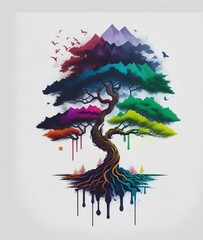 abstract background with tree