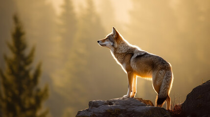 coyote wolf in nature. generative ai
