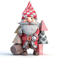 Isolated Christmas gnome on a copyspace background. Christmas celebration concept. Generative AI