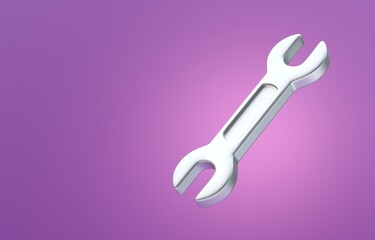 Isolated Fixed Wrench. 3D Illustration