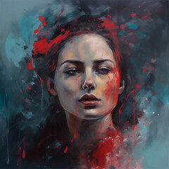 Abstract woman on acrylic