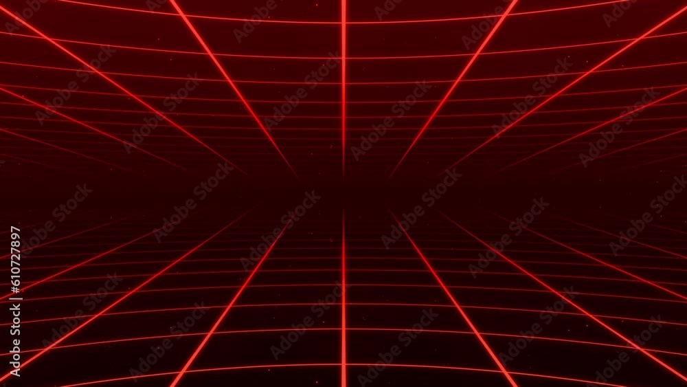 Poster abstract retro synthwave grid loop animation background 3d render. looping grid motion design with p