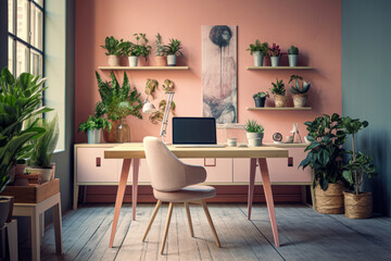 A desk plant or flowers, adding a touch of nature and freshness to the workspace.