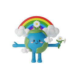 Cute Earth Planet 3d Illustration