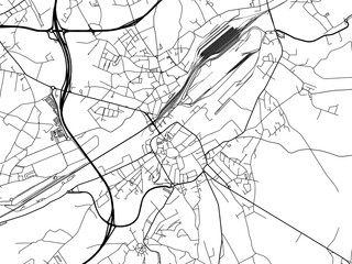 Vector road map of the city of  Chatelet in Belgium on a white background.