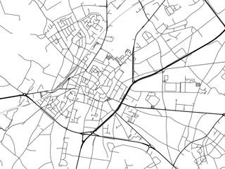 Vector road map of the city of  Sint-Truiden in Belgium on a white background.