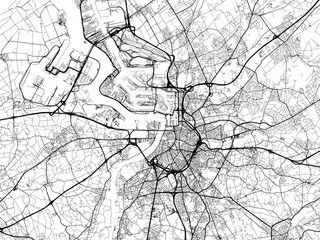 Obraz premium Vector road map of the city of Antwerpen Metropool in Belgium on a white background.