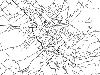 Vector road map of the city of  Eupen in Belgium on a white background.