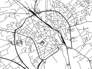 Fototapeta na wymiar Vector road map of the city of Aalst in Belgium on a white background.