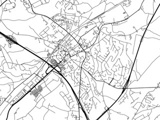 Obraz premium Vector road map of the city of Wavre in Belgium on a white background.