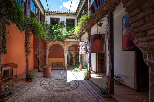 House of Sefarad Courtyard at Jewish Quarter (Juderia) - Cordoba, Andalusia, Spain