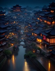Fototapeta na wymiar view of chinese city