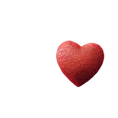 Red heart isolated on white created with Generative Ai technology