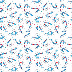  Christmas pattern with candy canes. Vector illustration