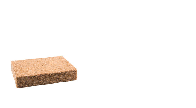 immagine primo piano di blocchi in fibre di legno per isolamento termico coibentazione di pareti e superfici di edifici, sfondo trasparente, vista dall'alto