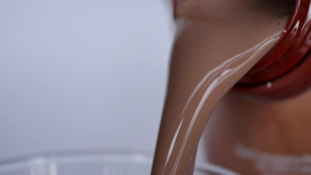 Chocolate Milk Pouring Slow Mo