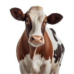 portrait of a cow on transparent background PNG for project decoration. - obrazy, fototapety, plakaty