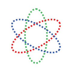 colorful atom particle logo design