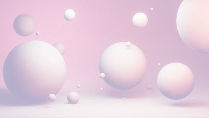 Ethereal Metallic Spheres: Soft Colorful Background for Modern UX Design