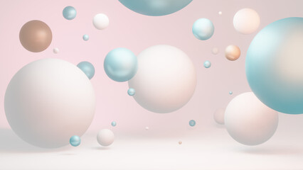 Floating Geometric Spheres: Modern 3D Illustration for Creative Designs and Presentations