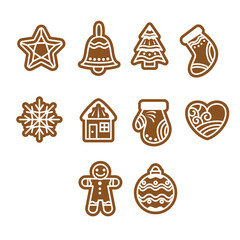 Christmas gingerbread cookies vector image 