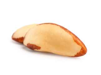 Tasty Brazil nuts isolated on white background