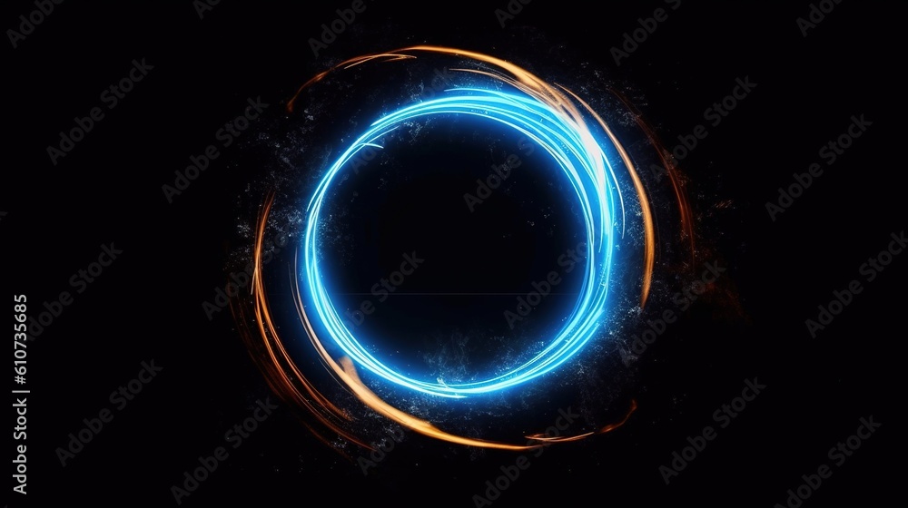 Canvas Prints background with glowing circles. blue energy circle. generative ai