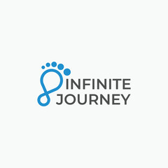 infinity footprints designs for journey logo design vector