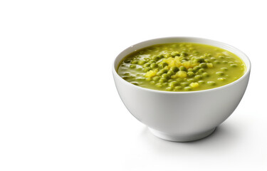 Bowl of Split Pea Soup Isolated on a White Background. Generative AI