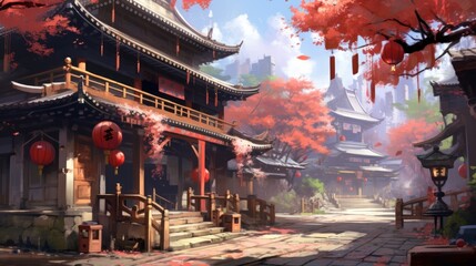 Fototapeta premium Game Art Anime Background Wallpaper