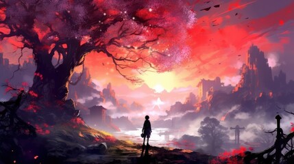Obraz na płótnie Canvas Game Art Anime Background Wallpaper