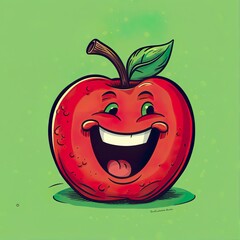 red apple with background, this design was generated by an artificial intelligence
