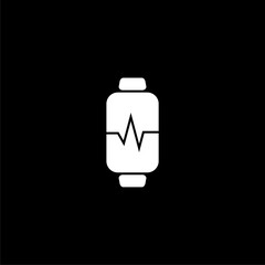 Smart watch icon illustration on black background