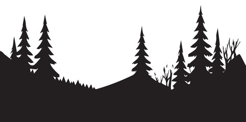 Forest Vector Silhouette, A Forest Vector Illustration