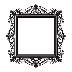 Modern Floral Frame Vector silhouette