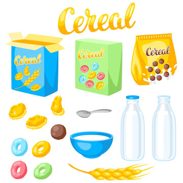 Breakfast cereal set. Image of healthy food.