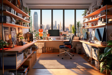 A clean and organized workspace with minimal distractions, fostering focus and productivity.