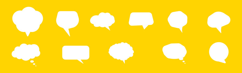 set of colorful speech bubbles