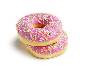 Sweet donuts on white background