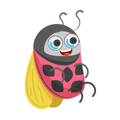 Abstract Flat Cartoon Different Animal Insect Ladybug Vector Design Style Elements Fauna Wildlife