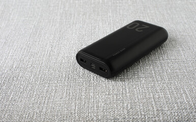 Image of a powerful power bank in black