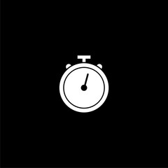 Stopwatch line icon  isolated on black background 