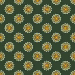 Seamless pattern with mandala ornament.