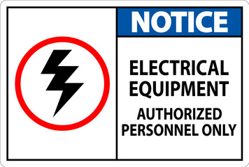 Electrical Safety Sign Notice, Electrical Equipment Authorized Personnel Only