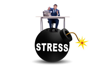Stress concept with exploding bomb