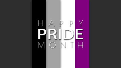 Happy Pride Month Asexual Pride Flag Wall Background